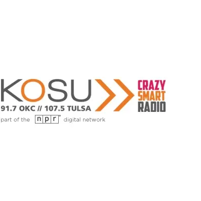Logo de KOSU / KOSN / KOSR Oklahoma's Public Radio 91.7 & 107.5FM 107.5FM